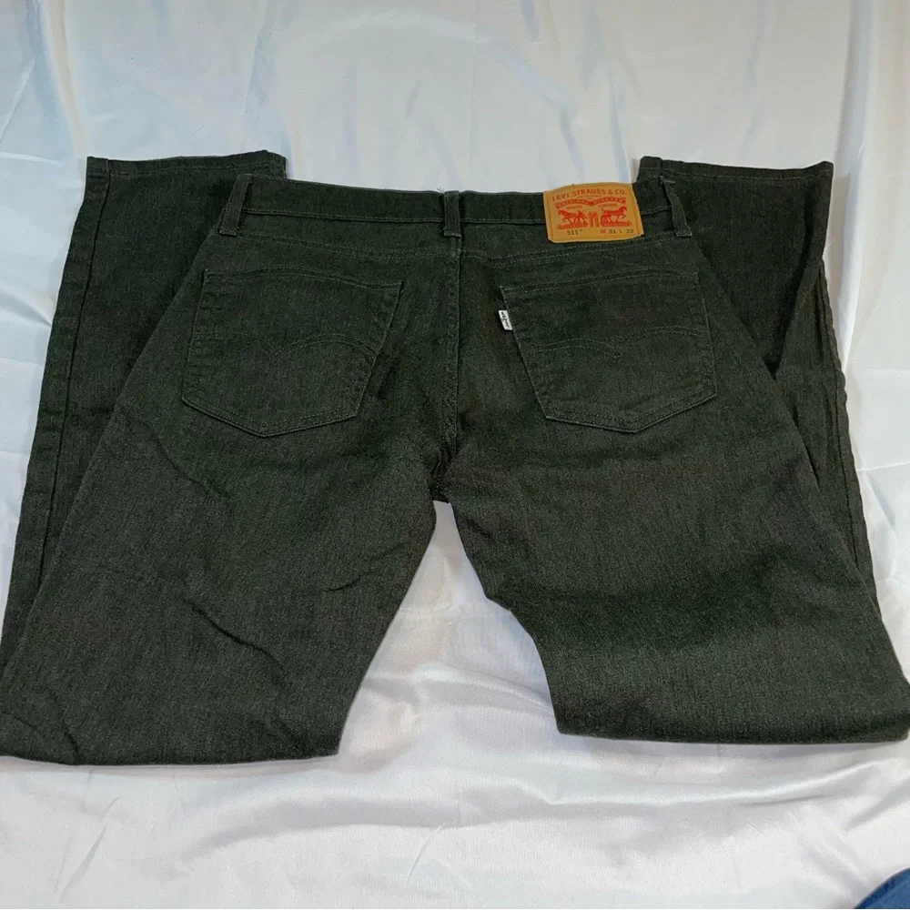 Levis 511 Slim‎ Fit Jeans Mens 31x32 Gray Charcoal Stretch Denim 04511-3018